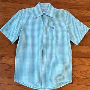 Guy Harvey Aqua Checkered Button Down Shirt